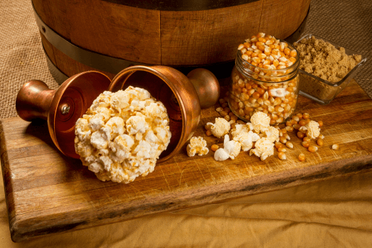 Caramel Popcorn Balls 9 Count Box