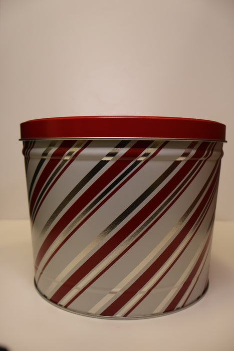 Christmas Candy Cane Tin 2 Gallon