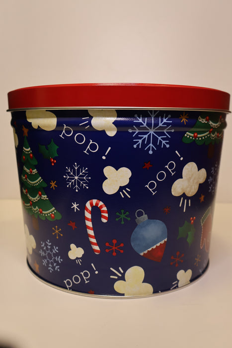 Christmas Popcorn Mittens Tin 2 Gallon