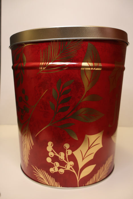Christmas Poinsettia Joy Tin 3.5 Gallon