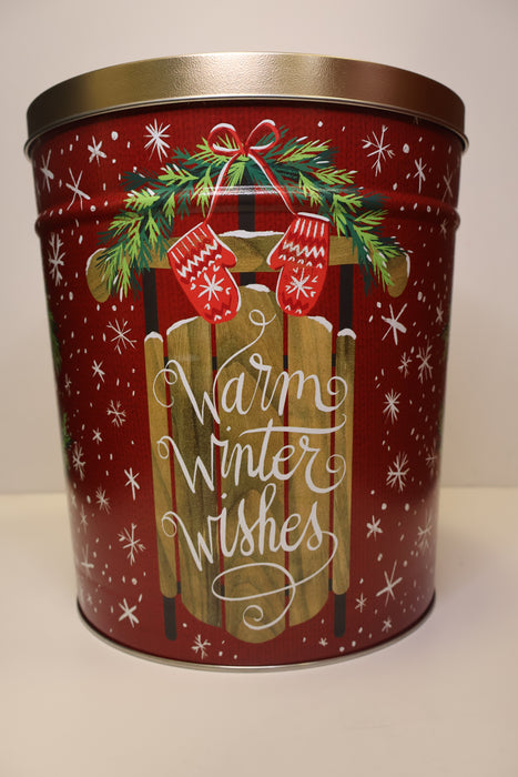 Christmas Warm Winter Wishes Tin 3.5 Gallon