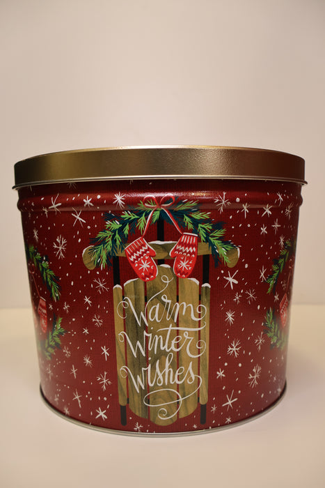 Christmas Warm Winter Wishes Tin 2 Gallon